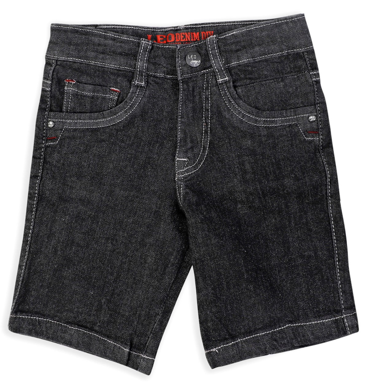 Leo Stretch Denim Fashion Bermuda - Raw Black