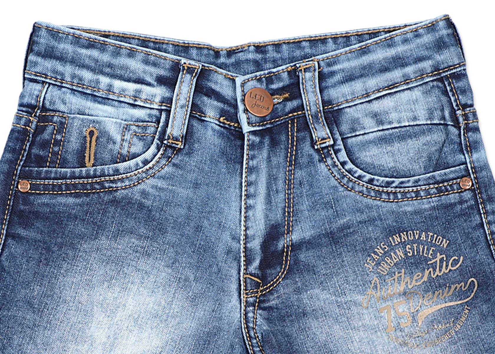 Leo Stretch Denim Fashion Bermuda - River Wash