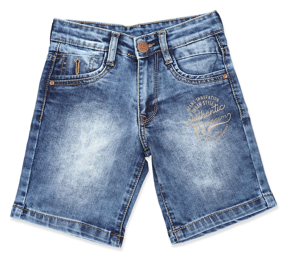 Leo Stretch Denim Fashion Bermuda - River Wash