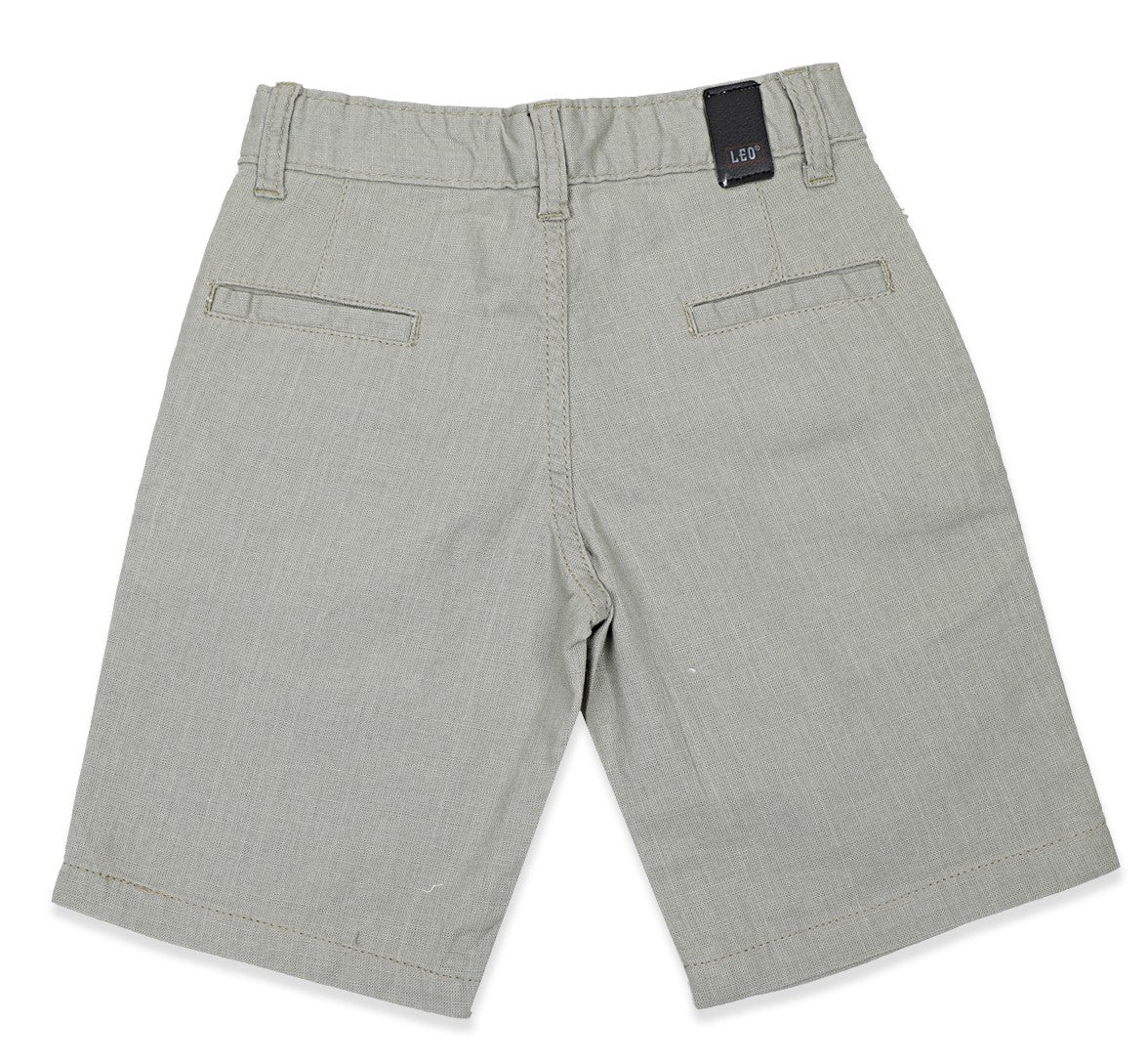 Leo Linen Look Cotton Bermuda - Pista