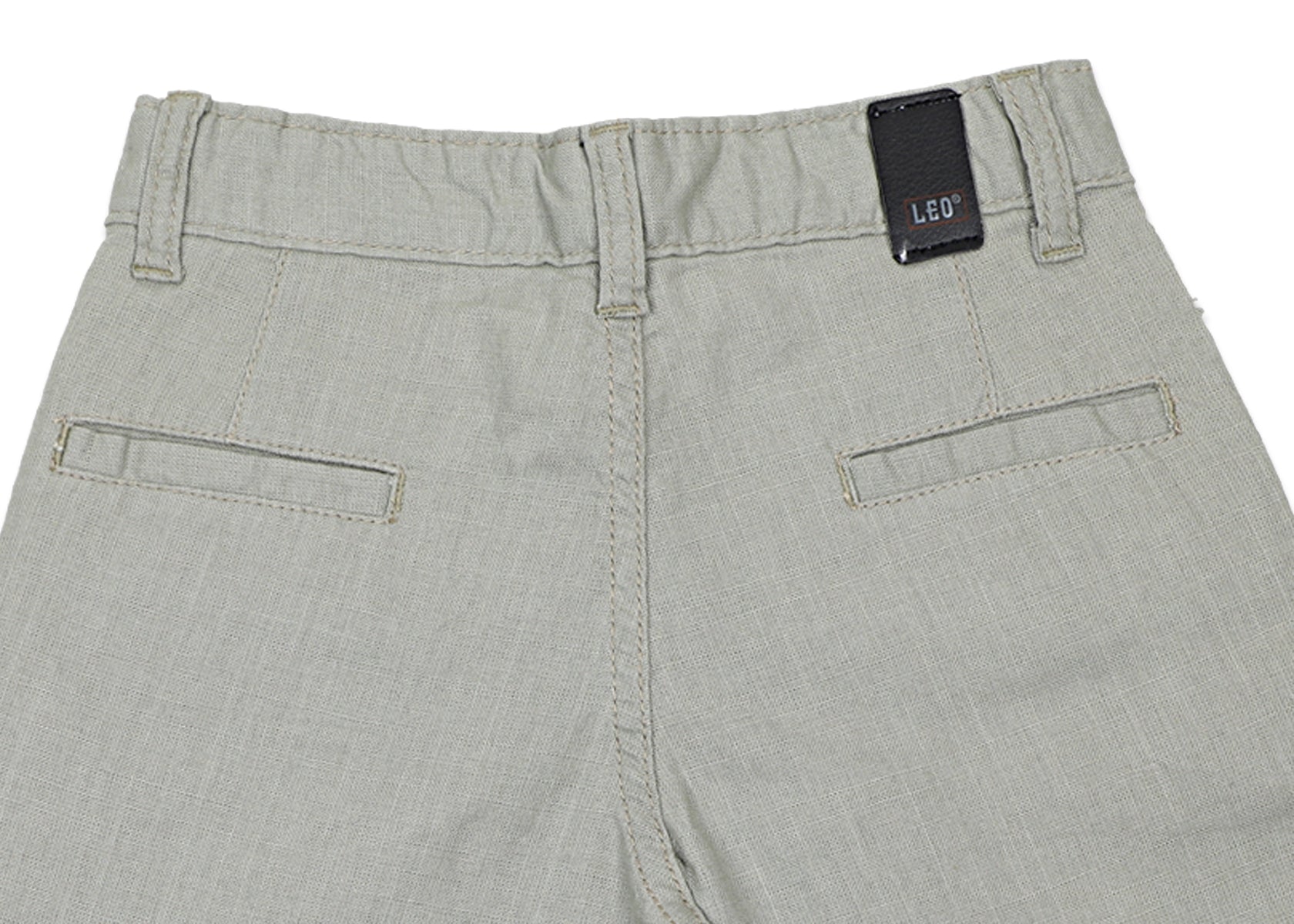 Leo Linen Look Cotton Bermuda - Pista