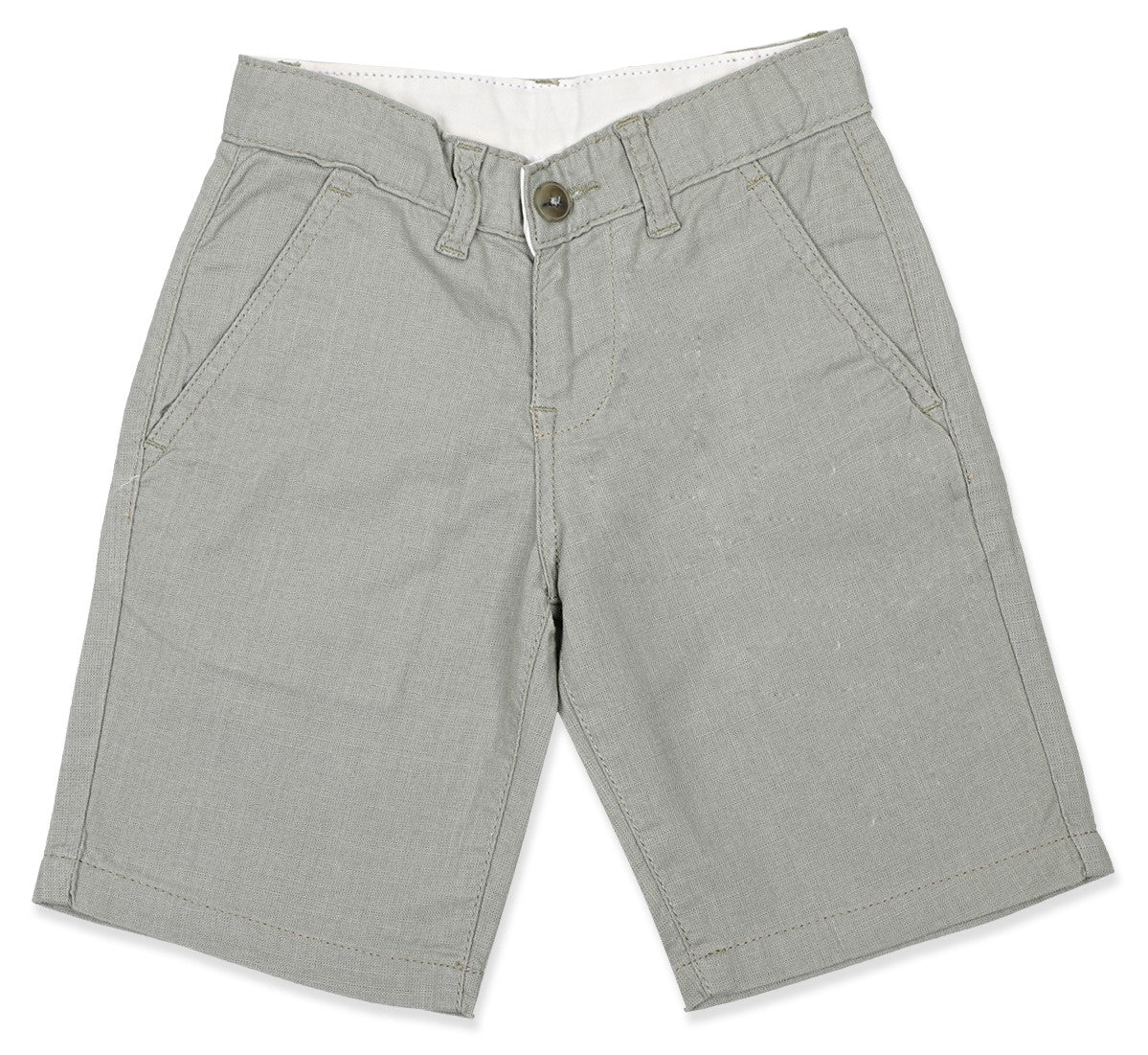 Leo Linen Look Cotton Bermuda - Pista