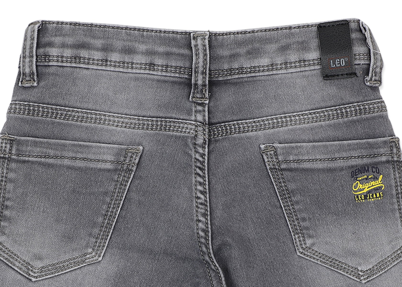 Leo Stretch Denim Fashion Bermuda - Grey
