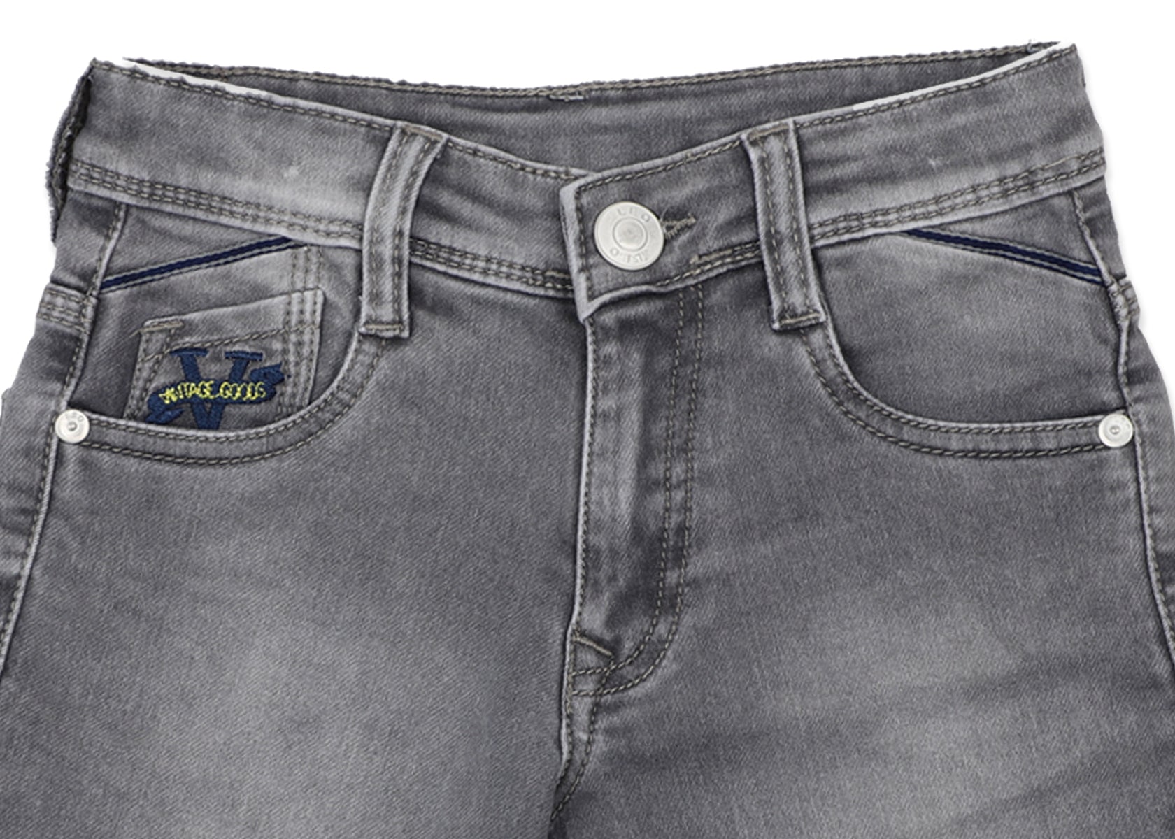 Leo Stretch Denim Fashion Bermuda - Grey