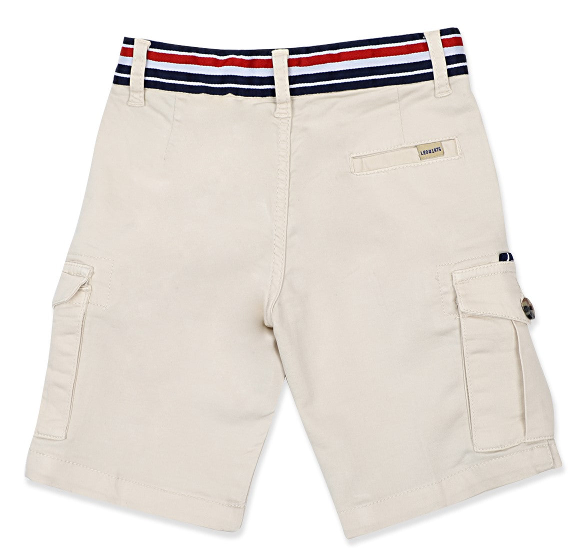 Leo Stretch Cotton Garmen Dyed Cargo Bermuda - Beige