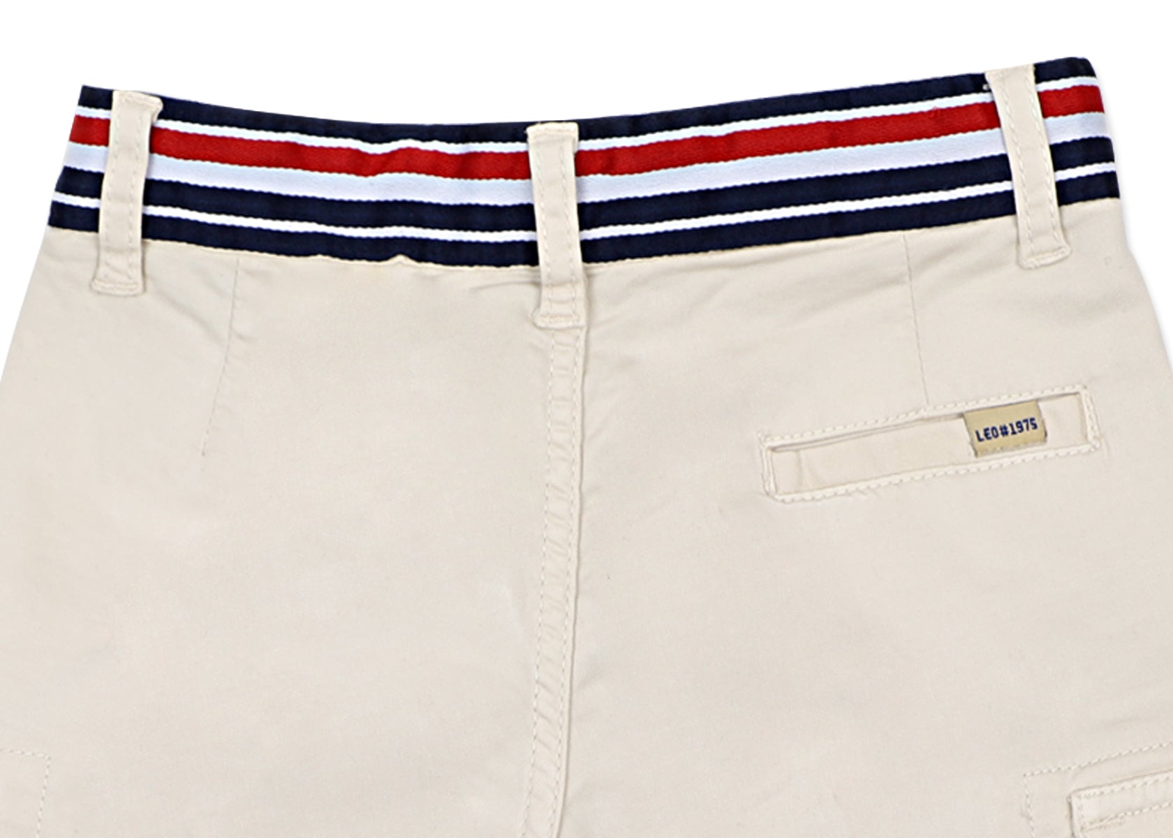 Leo Stretch Cotton Garmen Dyed Cargo Bermuda - Beige