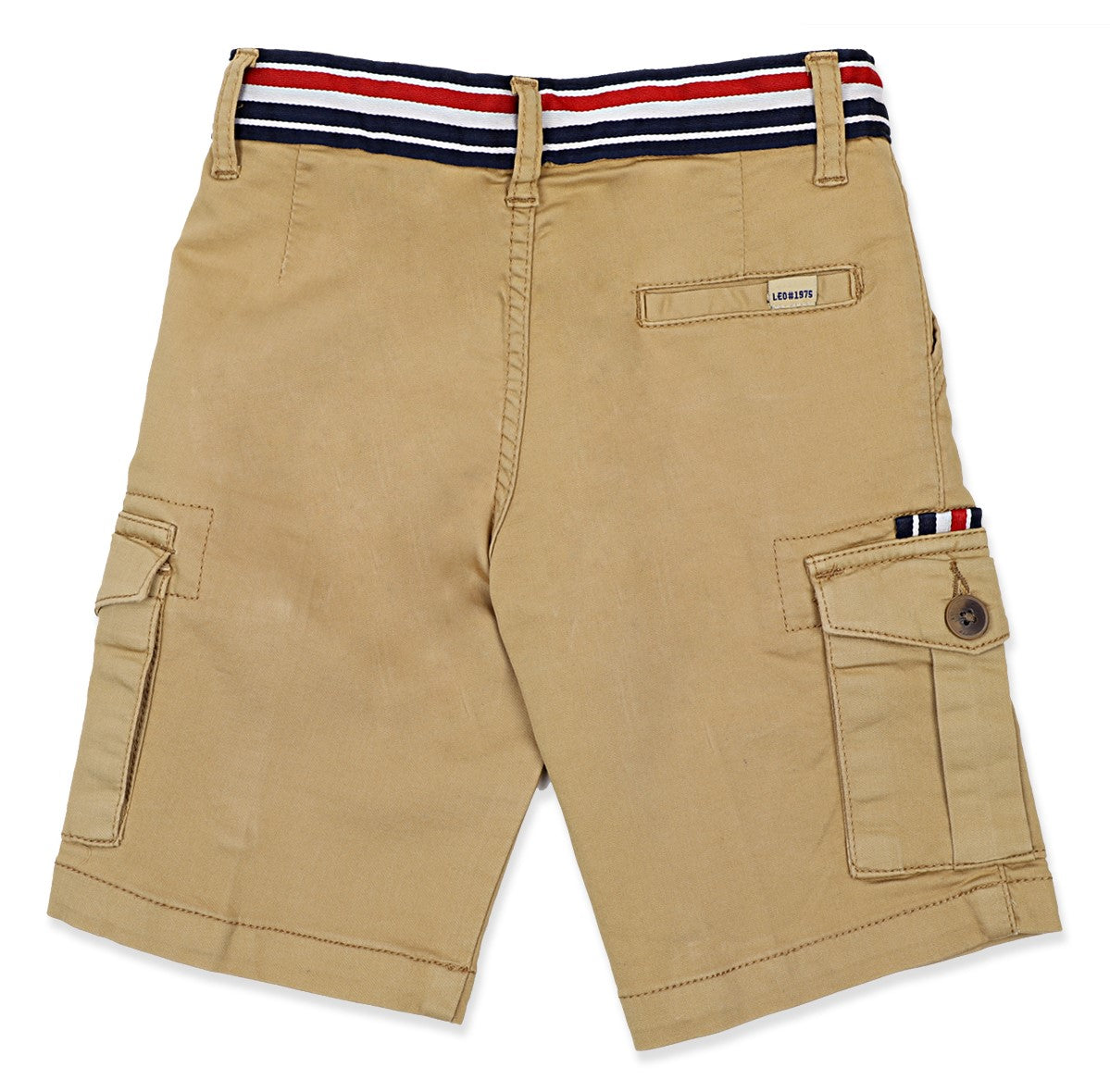 Leo Stretch Cotton Garmen Dyed Cargo Bermuda - Khaki
