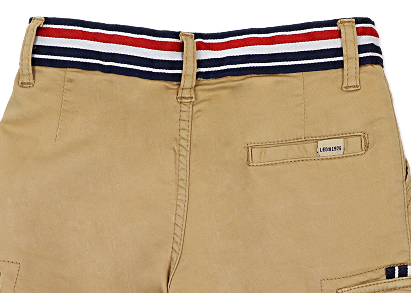 Leo Stretch Cotton Garmen Dyed Cargo Bermuda - Khaki
