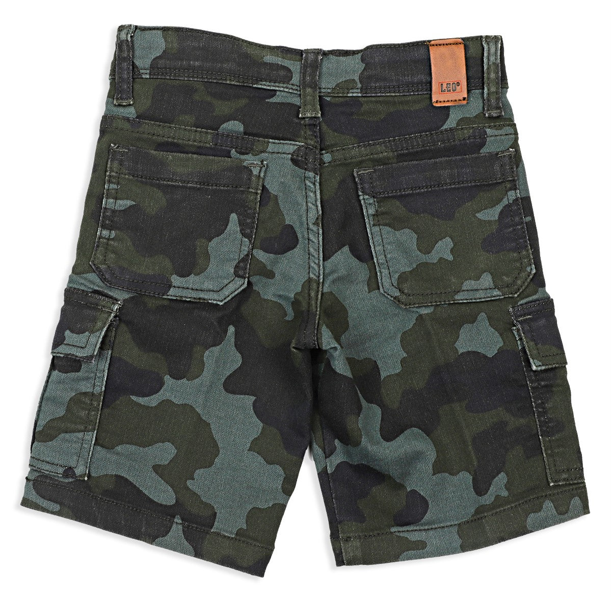 Leo Stretch Camouflage Cargo Bermuda - Green