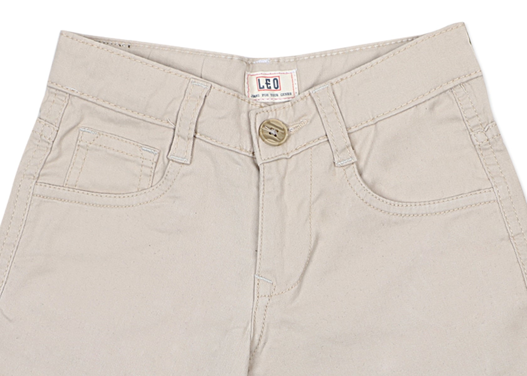 Leo Stretch Cotton Fashion Bermuda - Beige
