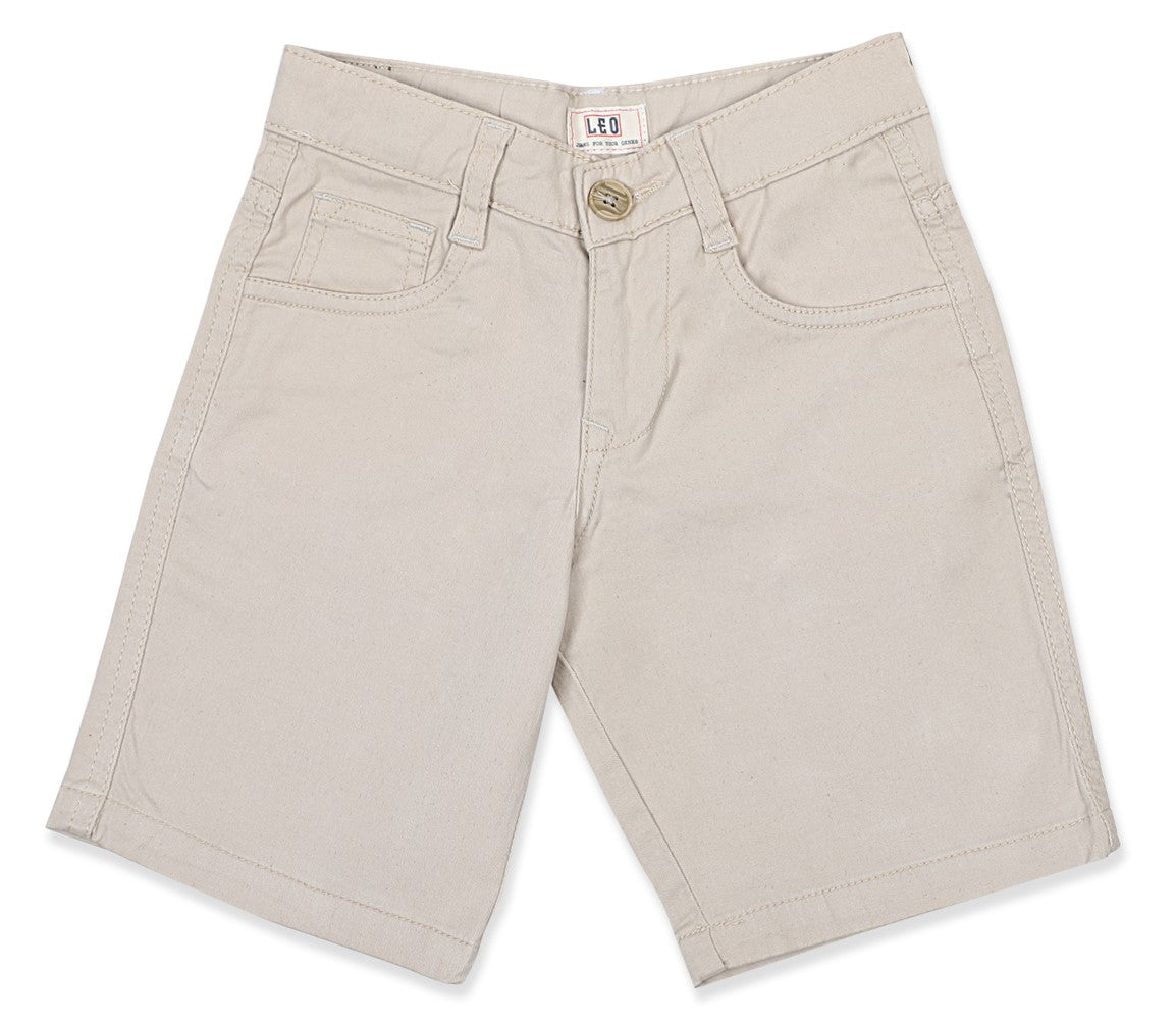 Leo Stretch Cotton Fashion Bermuda - Beige