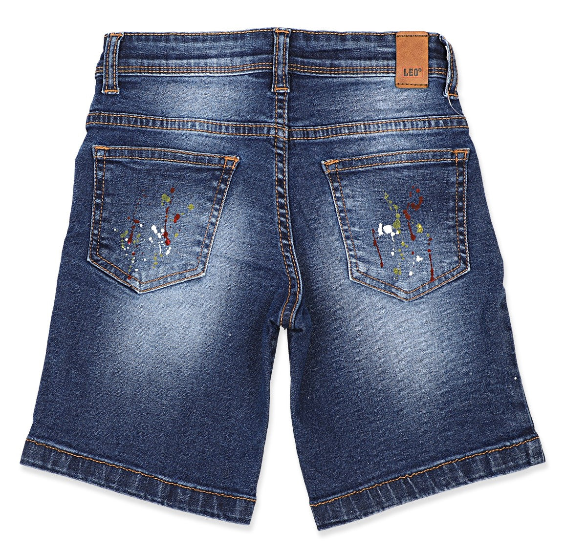 Leo Stretch Denim Color Spot Fashion Bermuda - Denim-X