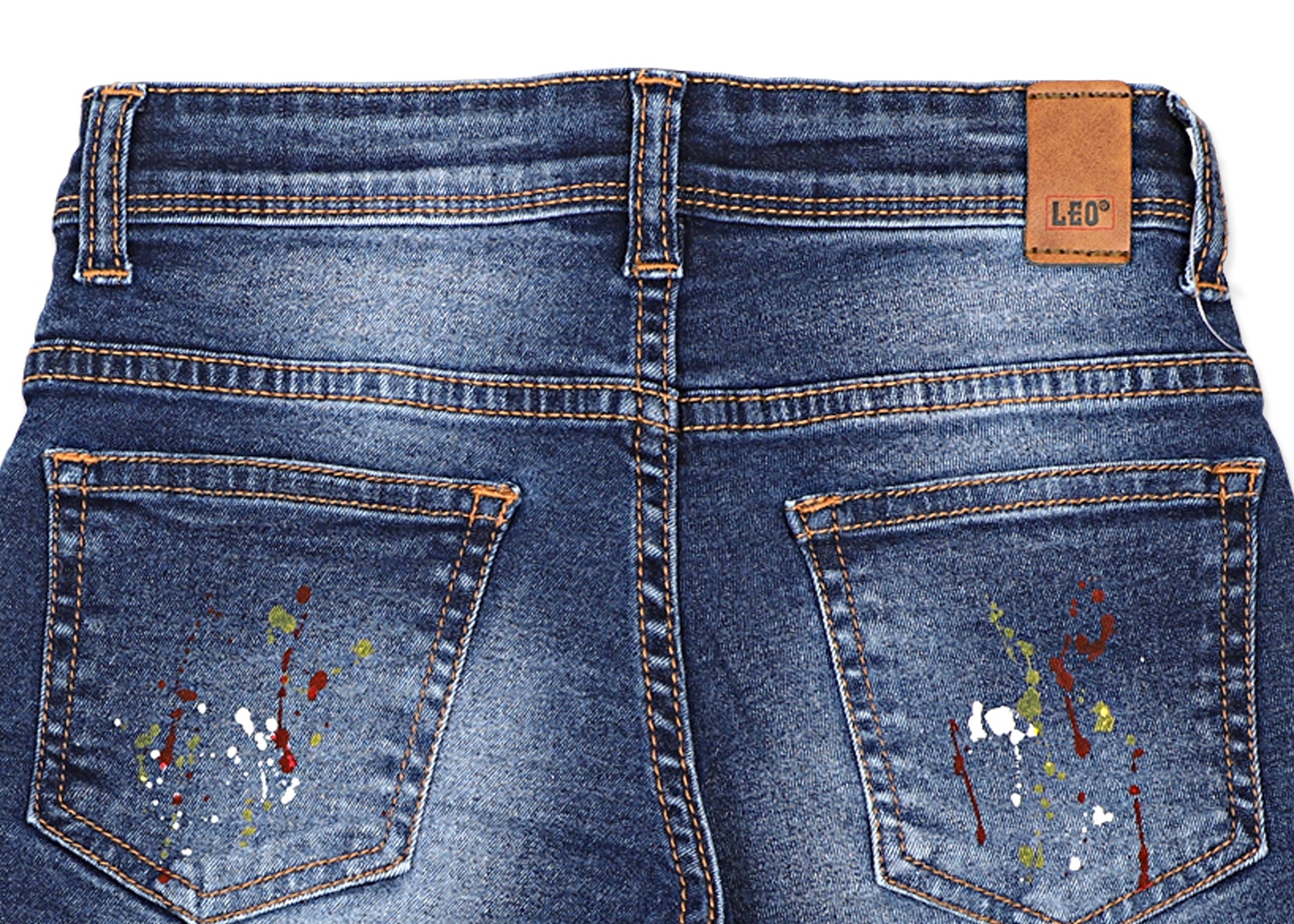 Leo Stretch Denim Color Spot Fashion Bermuda - Denim-X