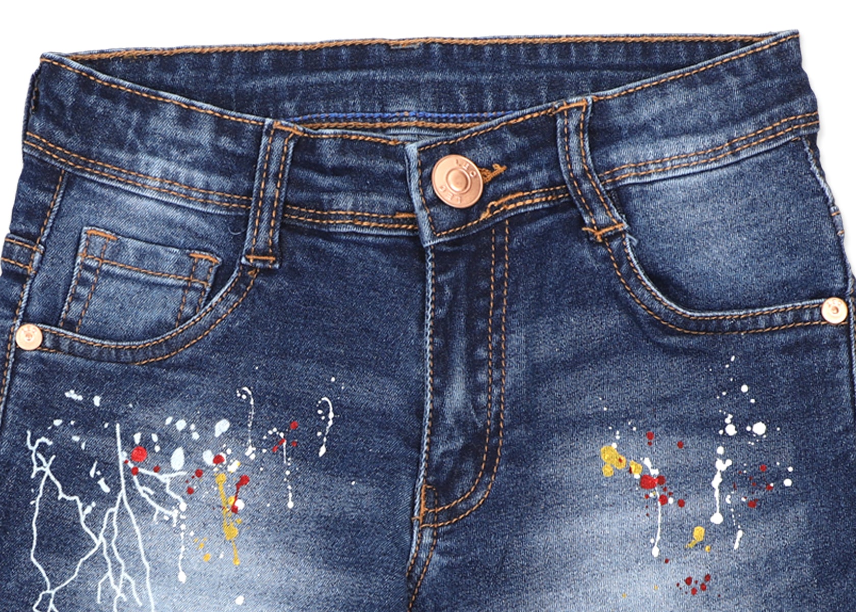 Leo Stretch Denim Color Spot Fashion Bermuda - Denim-X