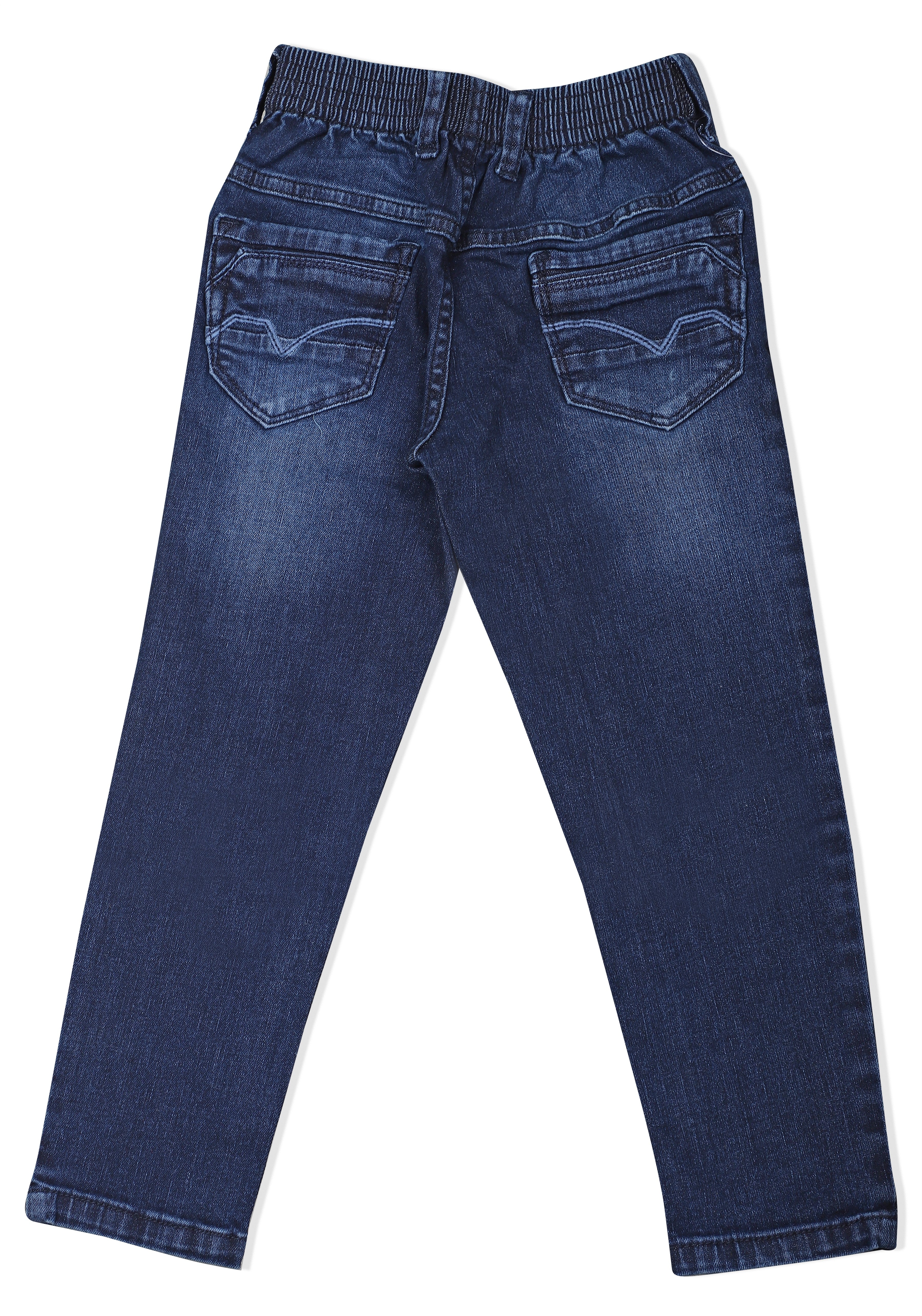LEO Slim Fit Back Elastic Stretch Fashion Jeans - Blue