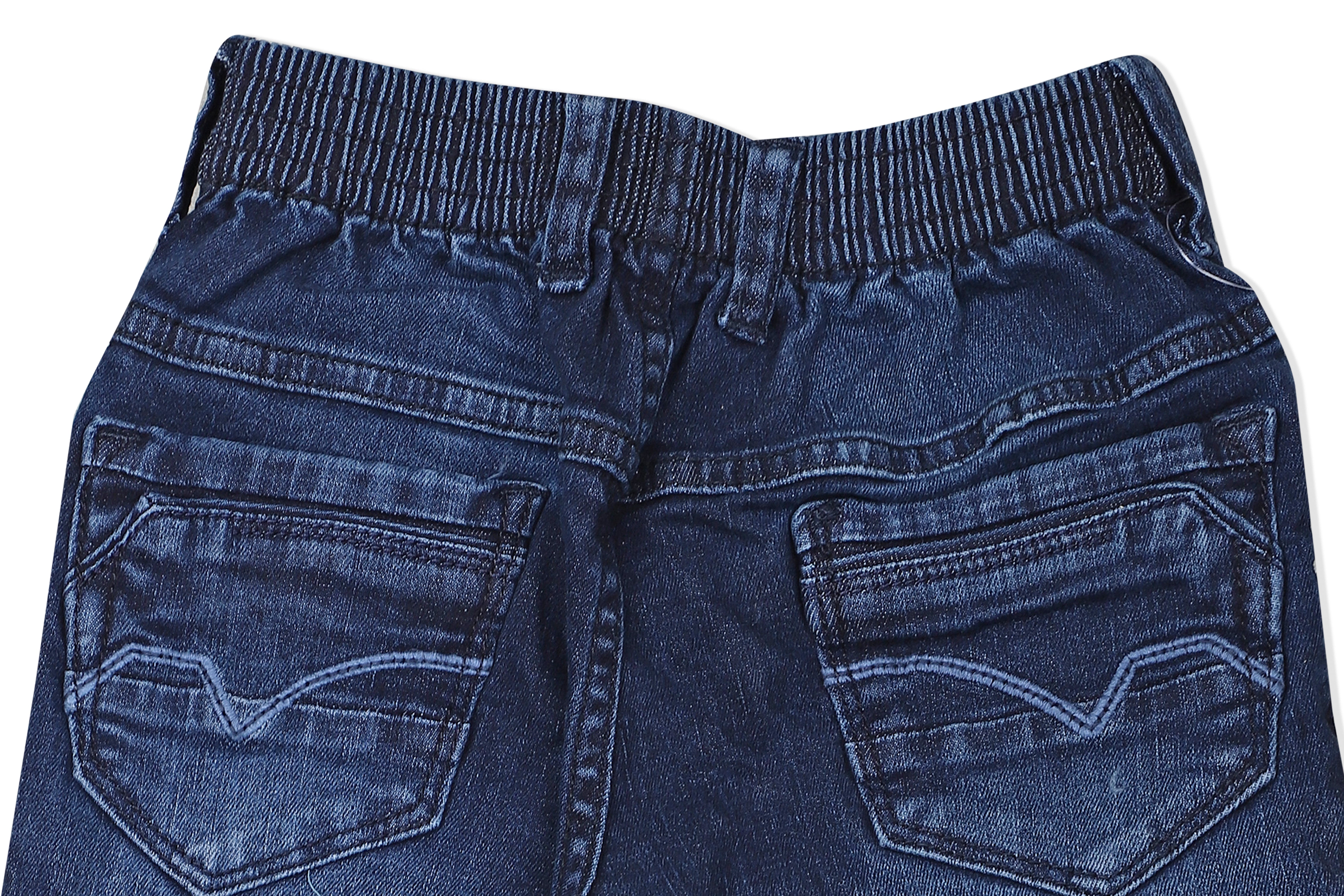 LEO Slim Fit Back Elastic Stretch Fashion Jeans - Blue