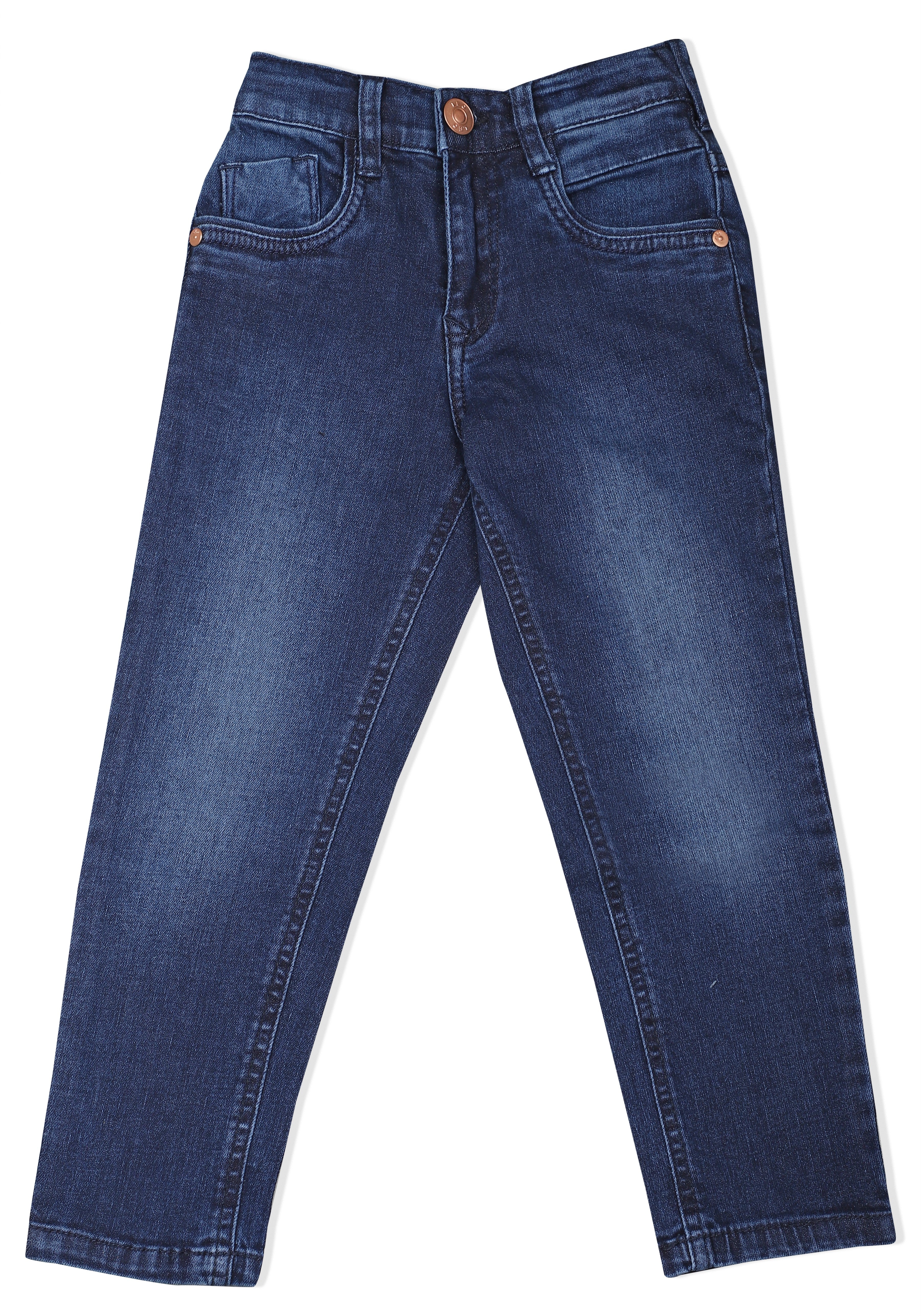LEO Slim Fit Back Elastic Stretch Fashion Jeans - Blue