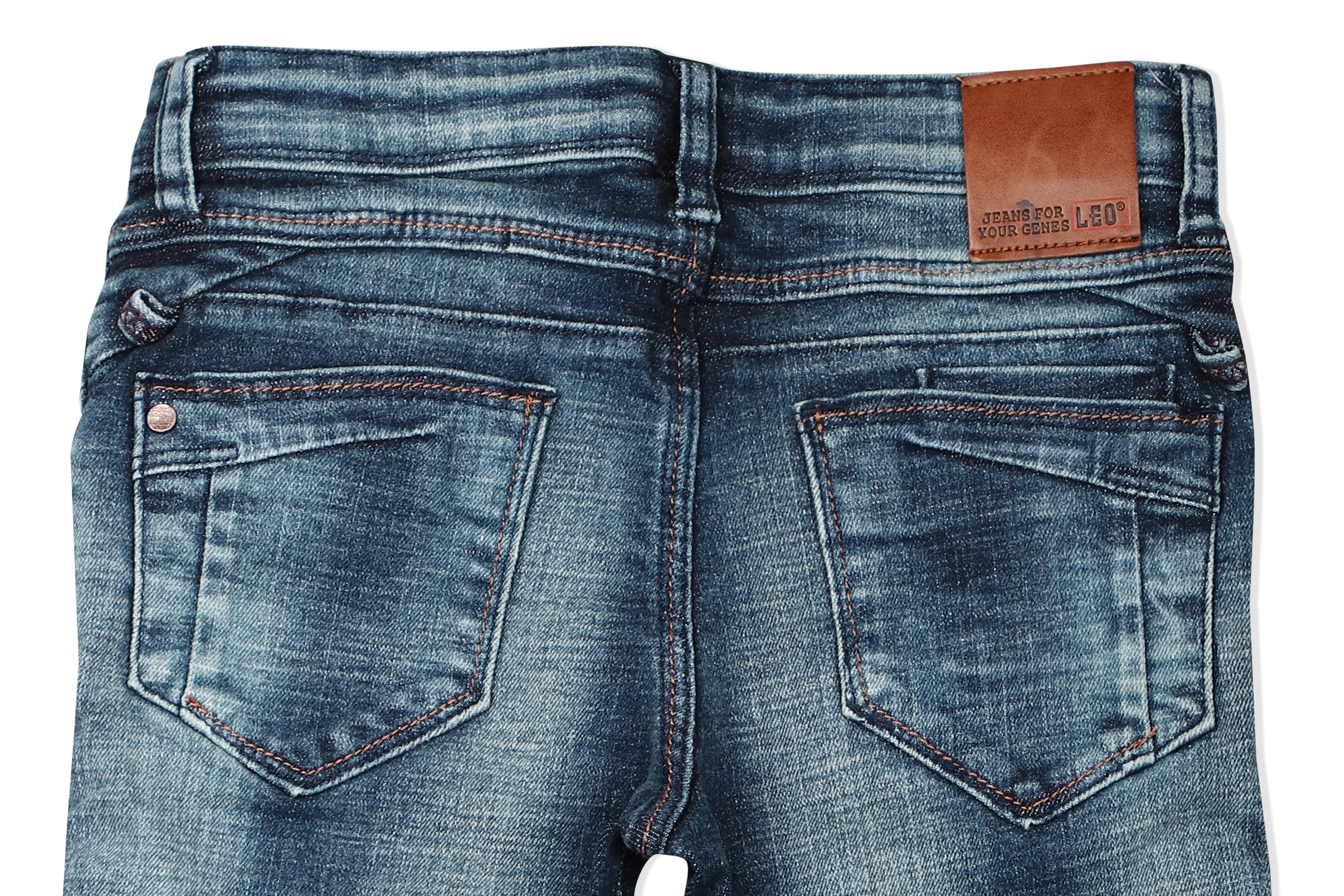 LEO Slim Fit Stretch Fashion Jeans, Denim-X - Blue