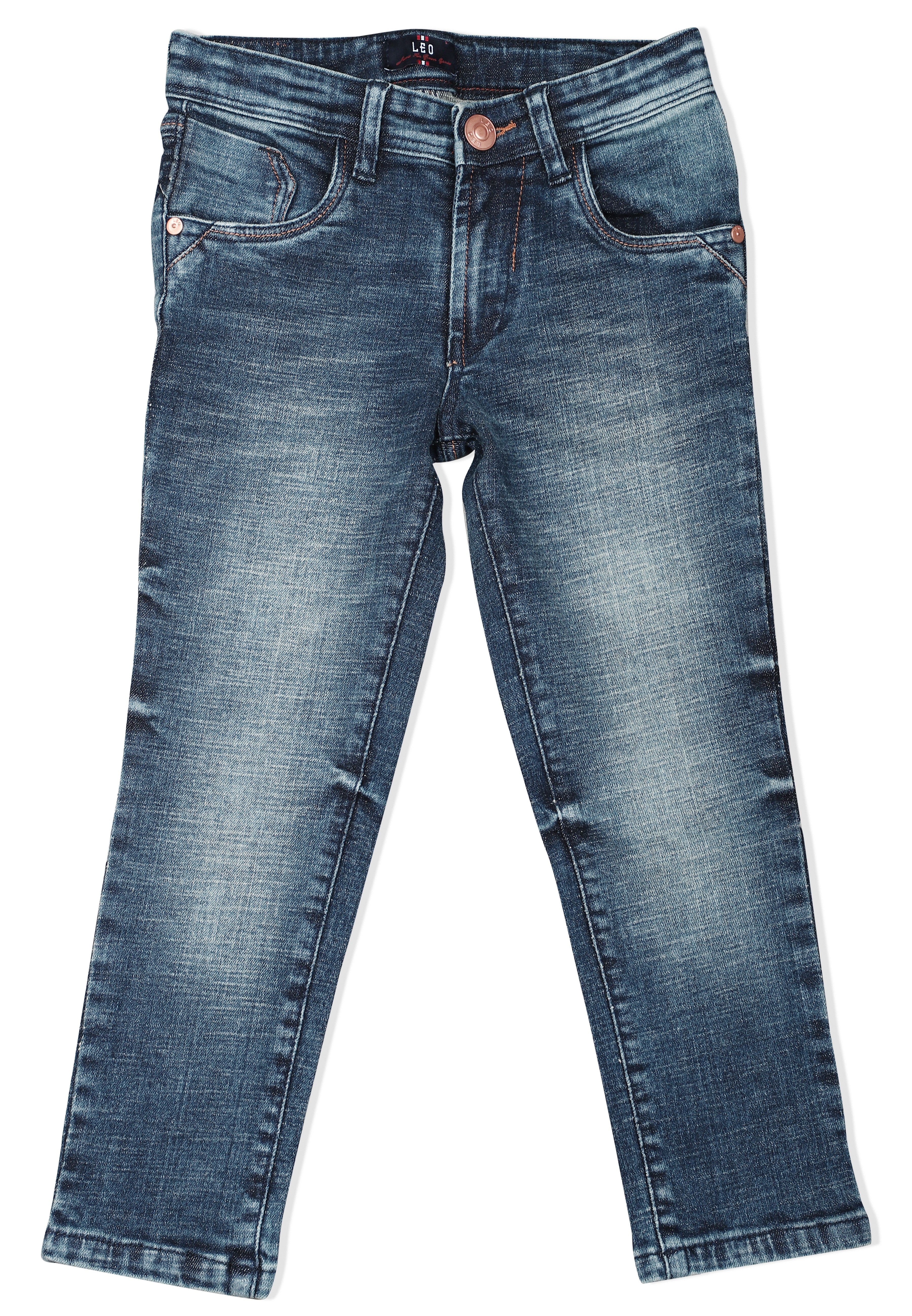 LEO Slim Fit Stretch Fashion Jeans, Denim-X - Blue